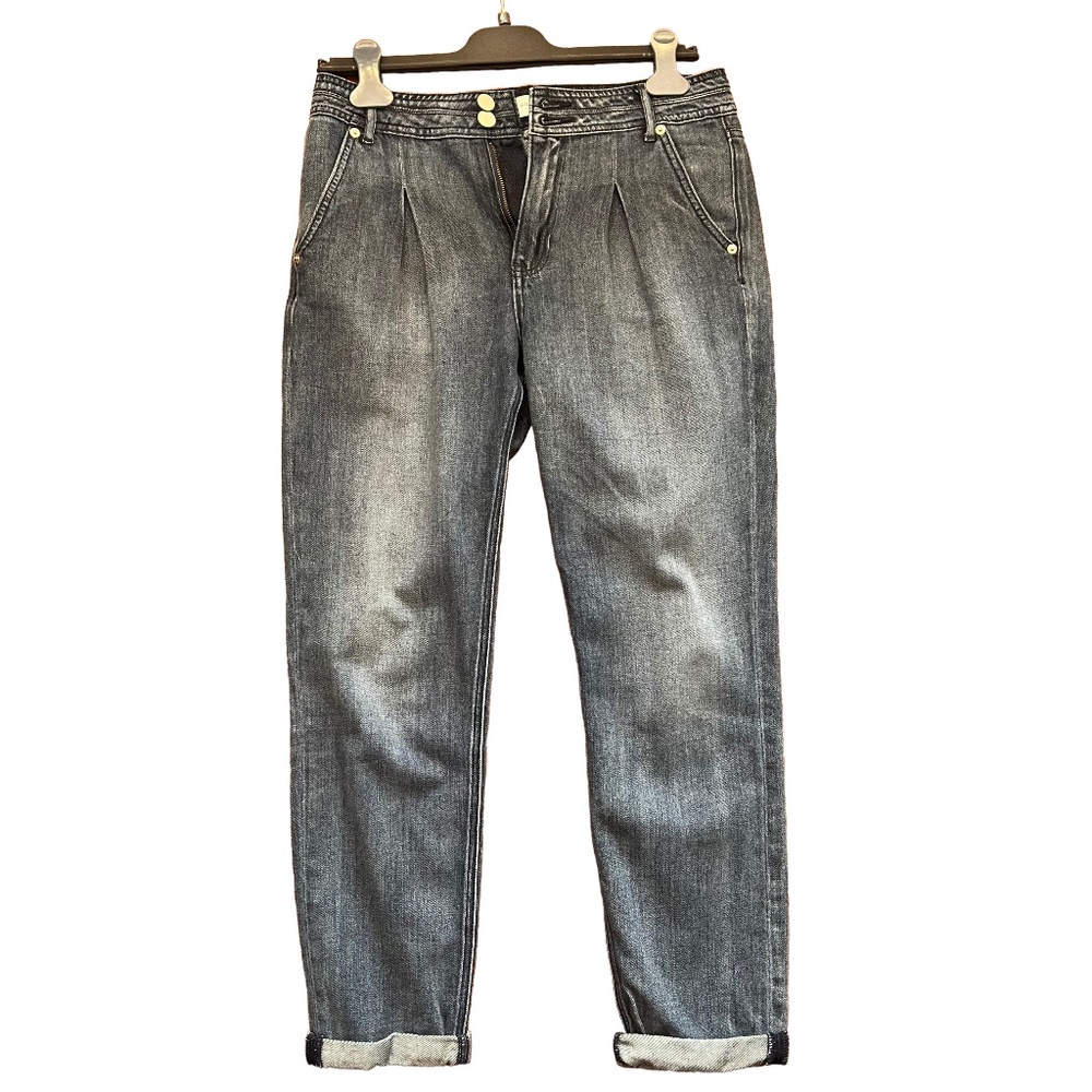 Womens Pleat Detail Denim Pant Jeans